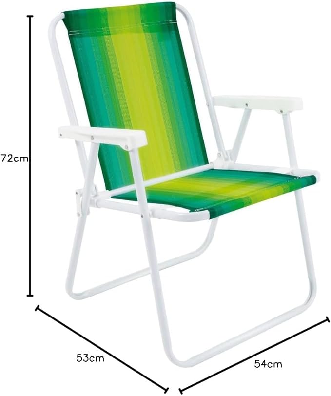 Kit 3 cadeiras de Praia Aço Sortido