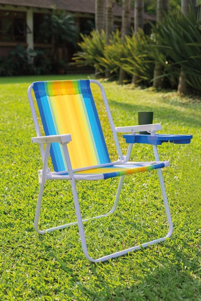 Kit 3 cadeiras de Praia Aço Sortido