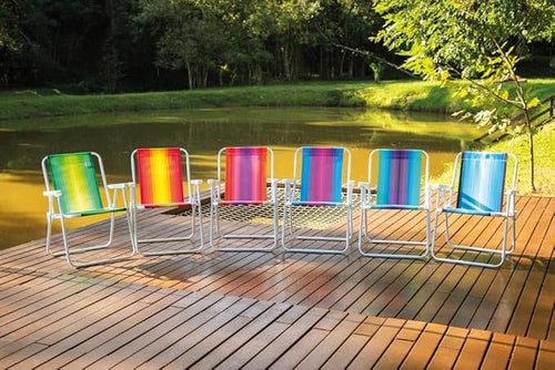Kit 3 cadeiras de Praia Aço Sortido