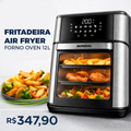 MONDIAL Fritadeira Air Fryer Forno Oven 12L, Preto/Inox, 2000W