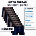 Kit 10 Cuecas Sandrini Boxer Polo 100% Algodão Box Masculinas